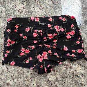 PINK VICTORY SECRET SPORT FLORAL SWIM SUIT BOTTOMS, NEVER WORN.